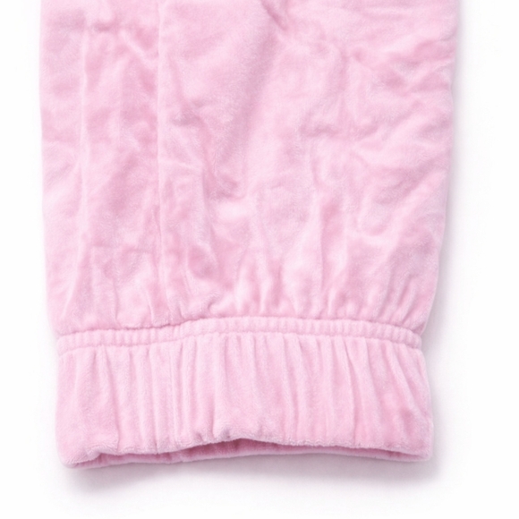 Juicy Couture Tracksuit - Pink Velour Rhinestone Logo Loungewear Set (L + XL) - Picture 4 of 6